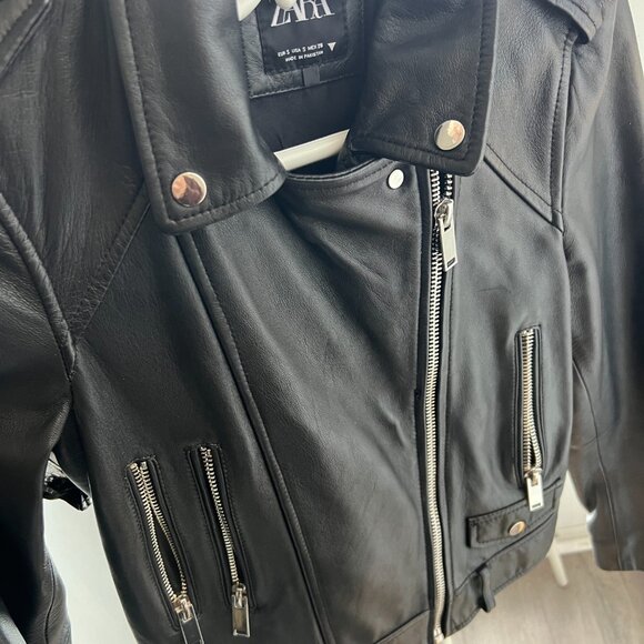 Zara Genuine Sheep Leather Jacket - Size S - Picture 1 of 3